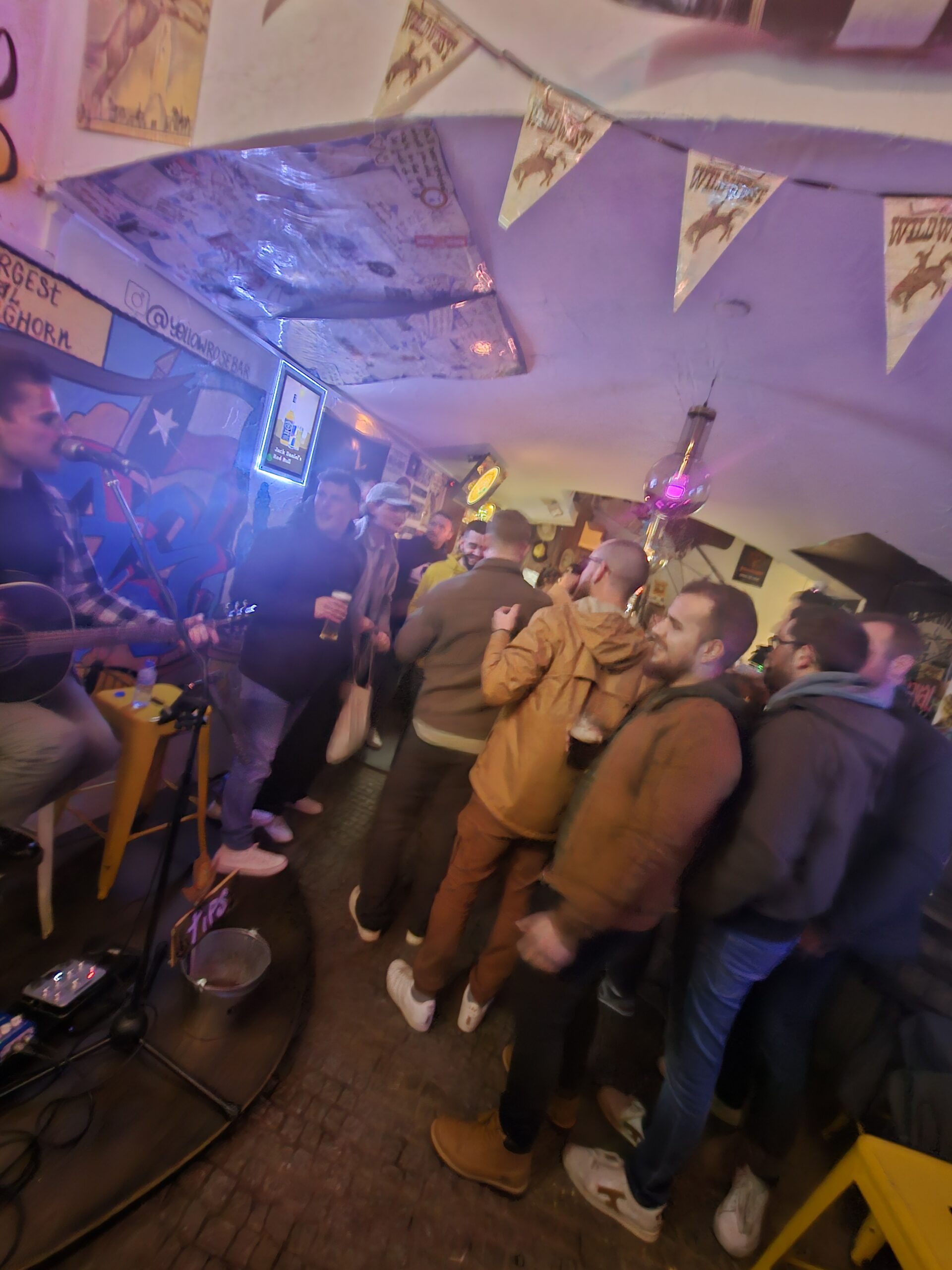 Bar scene with live music